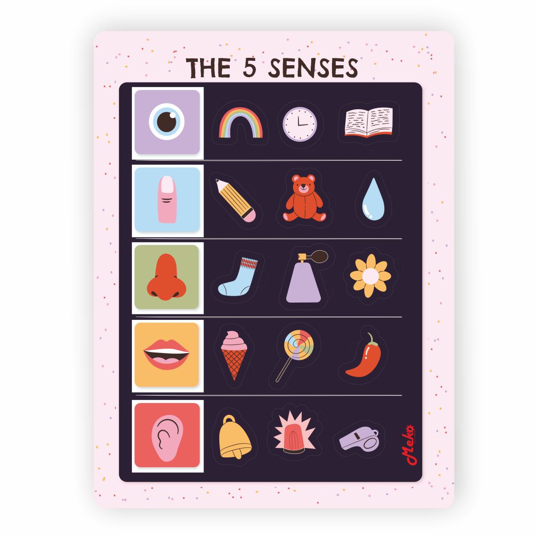 MEKO The 5 Senses Wooden Knob Puzzle Board - Image 2