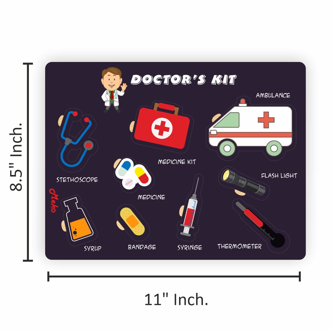 MEKO Doctor's Kit Wooden Knob Puzzle Board - Image 3