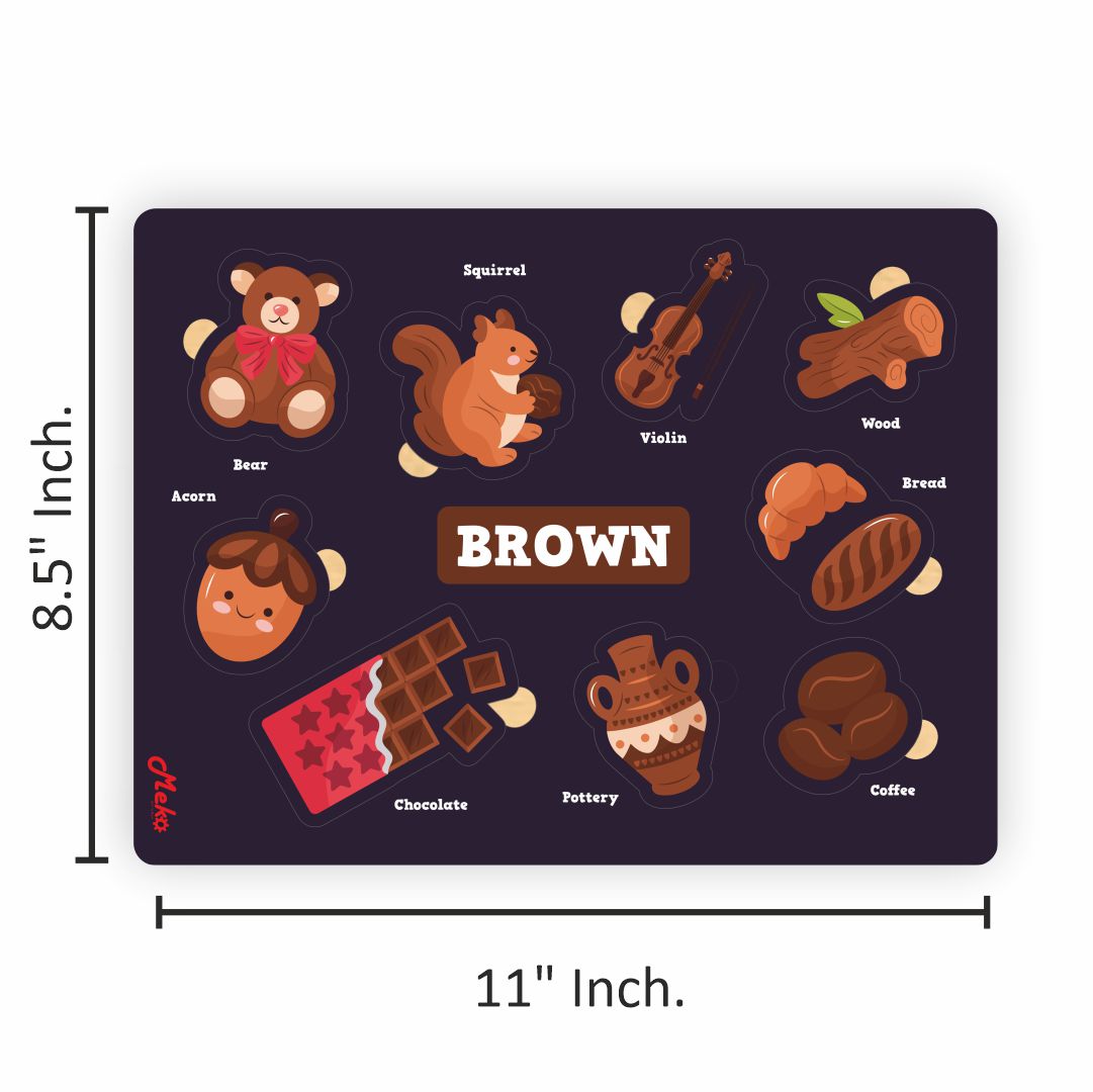 MEKO Brown Color Wooden Knob Puzzle Board - Image 3