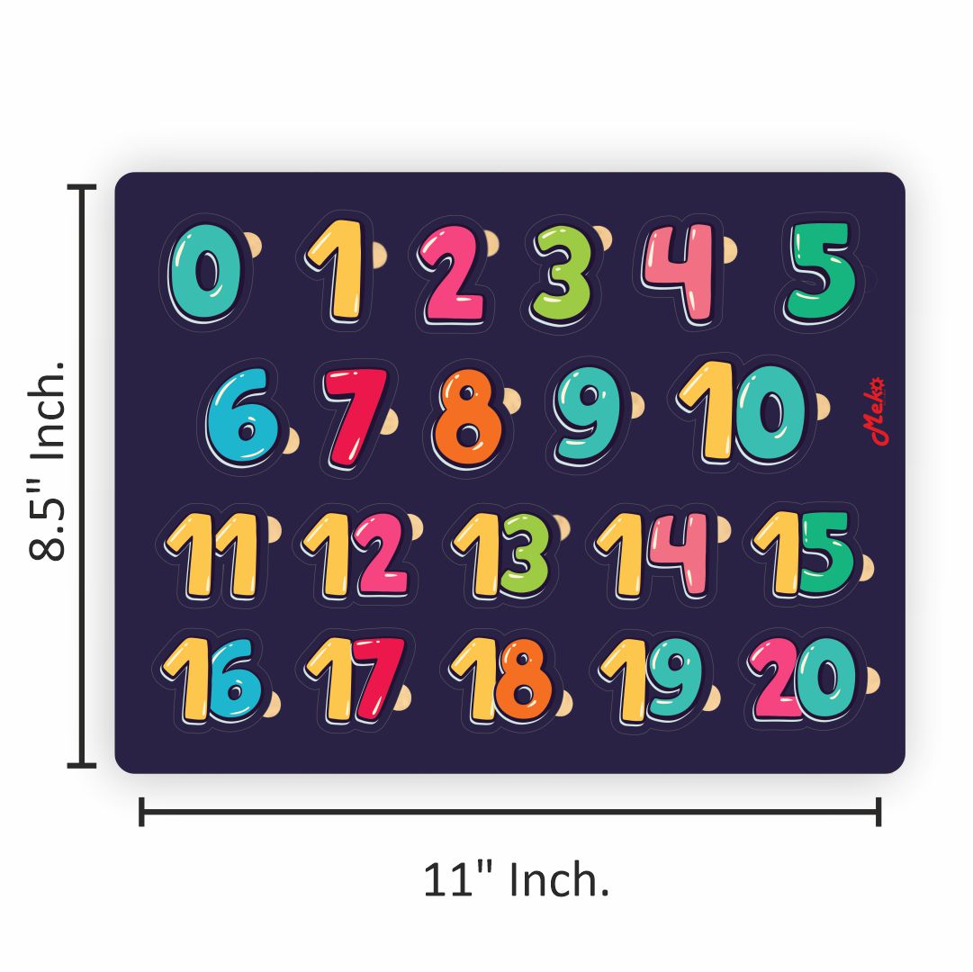 MEKO Numbers 0-20 Wooden Knob Puzzle Board - Image 3