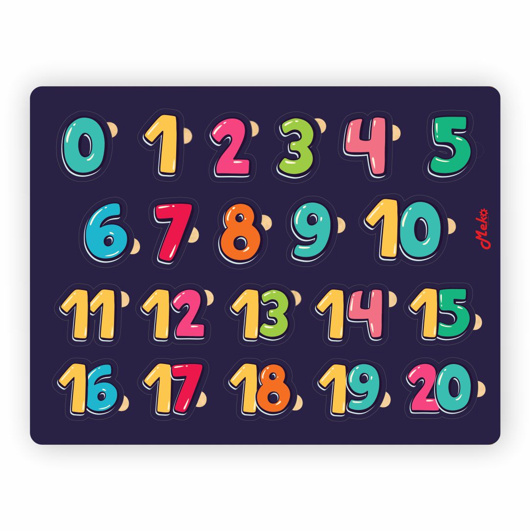 MEKO Numbers 0-20 Wooden Knob Puzzle Board - Image 2