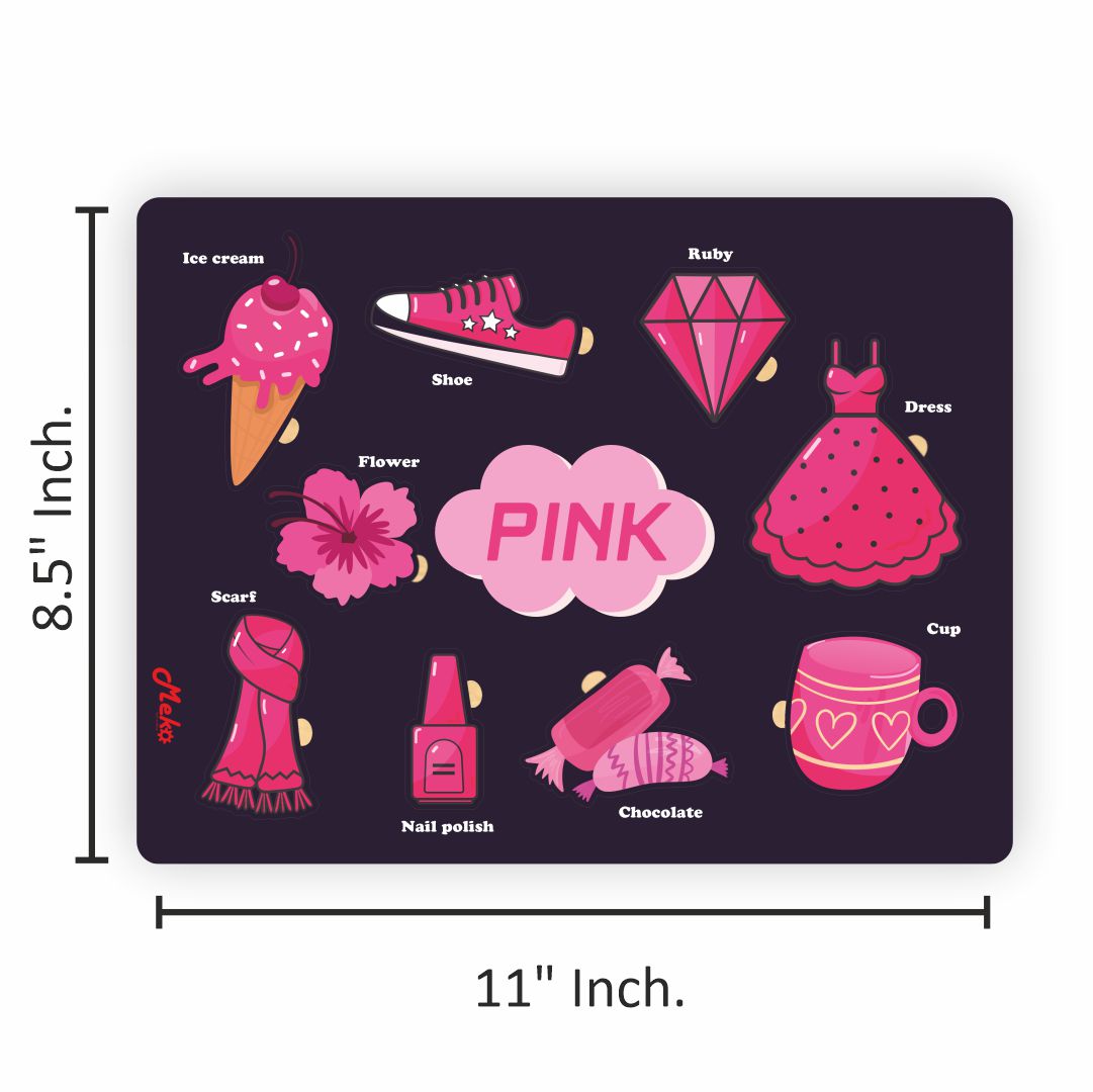 MEKO Pink Color Wooden Knob Puzzle Board - Image 3