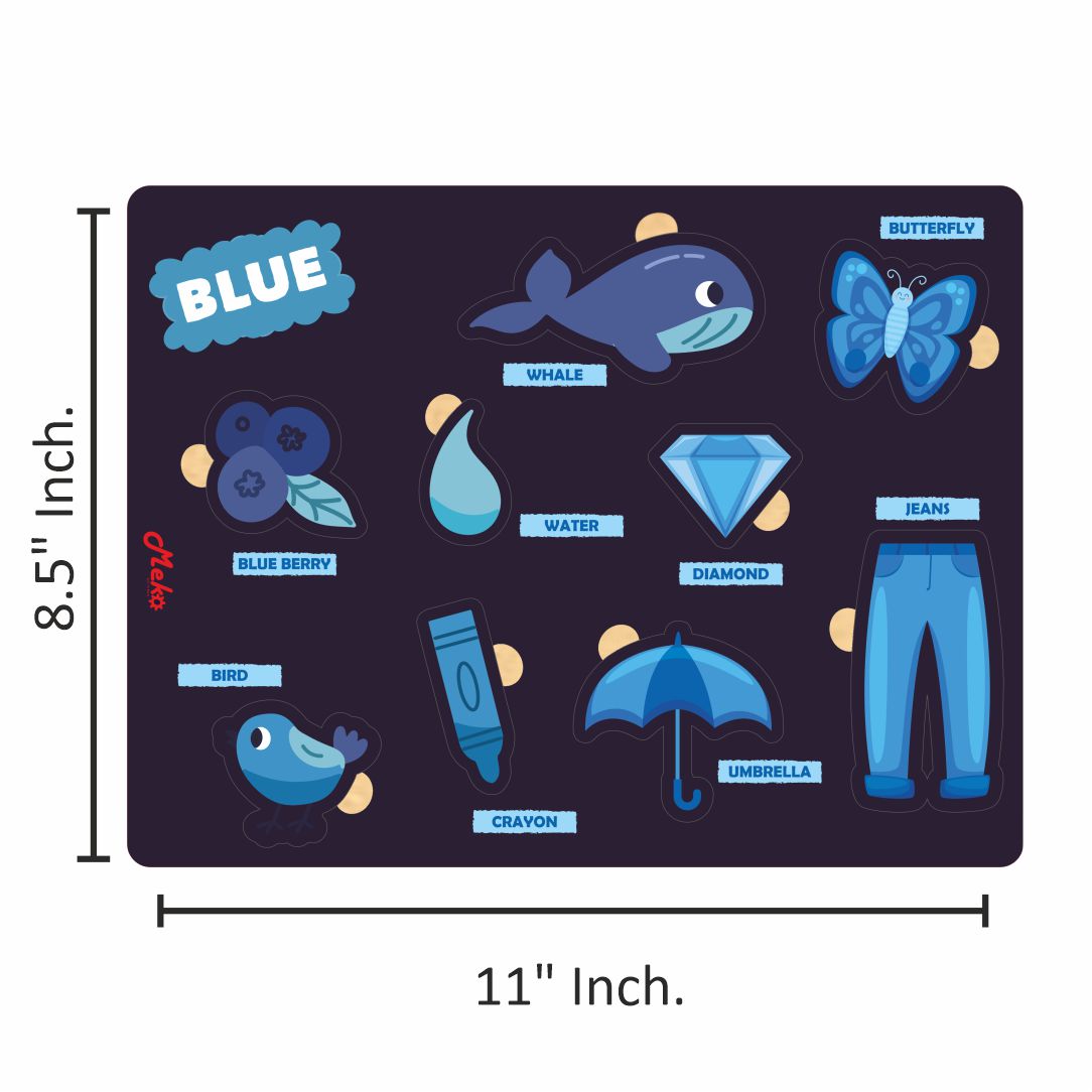 MEKO Blue Color Wooden Knob Puzzle Board - Image 3