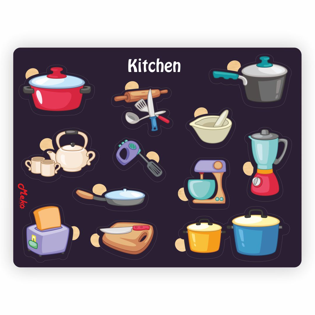 MEKO Kitchen Wooden Knob Puzzle Board - Image 3