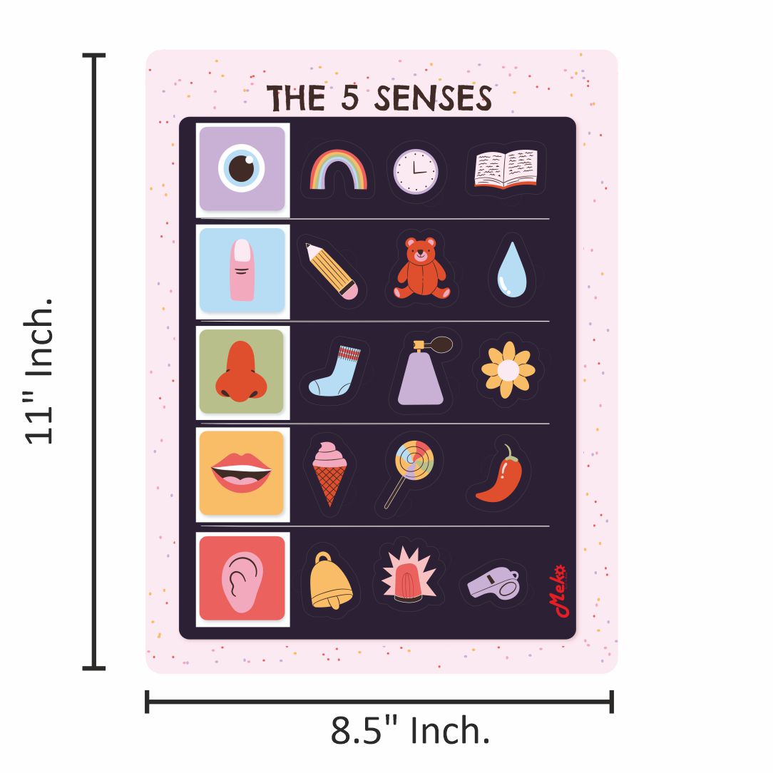 MEKO The 5 Senses Wooden Knob Puzzle Board - Image 3