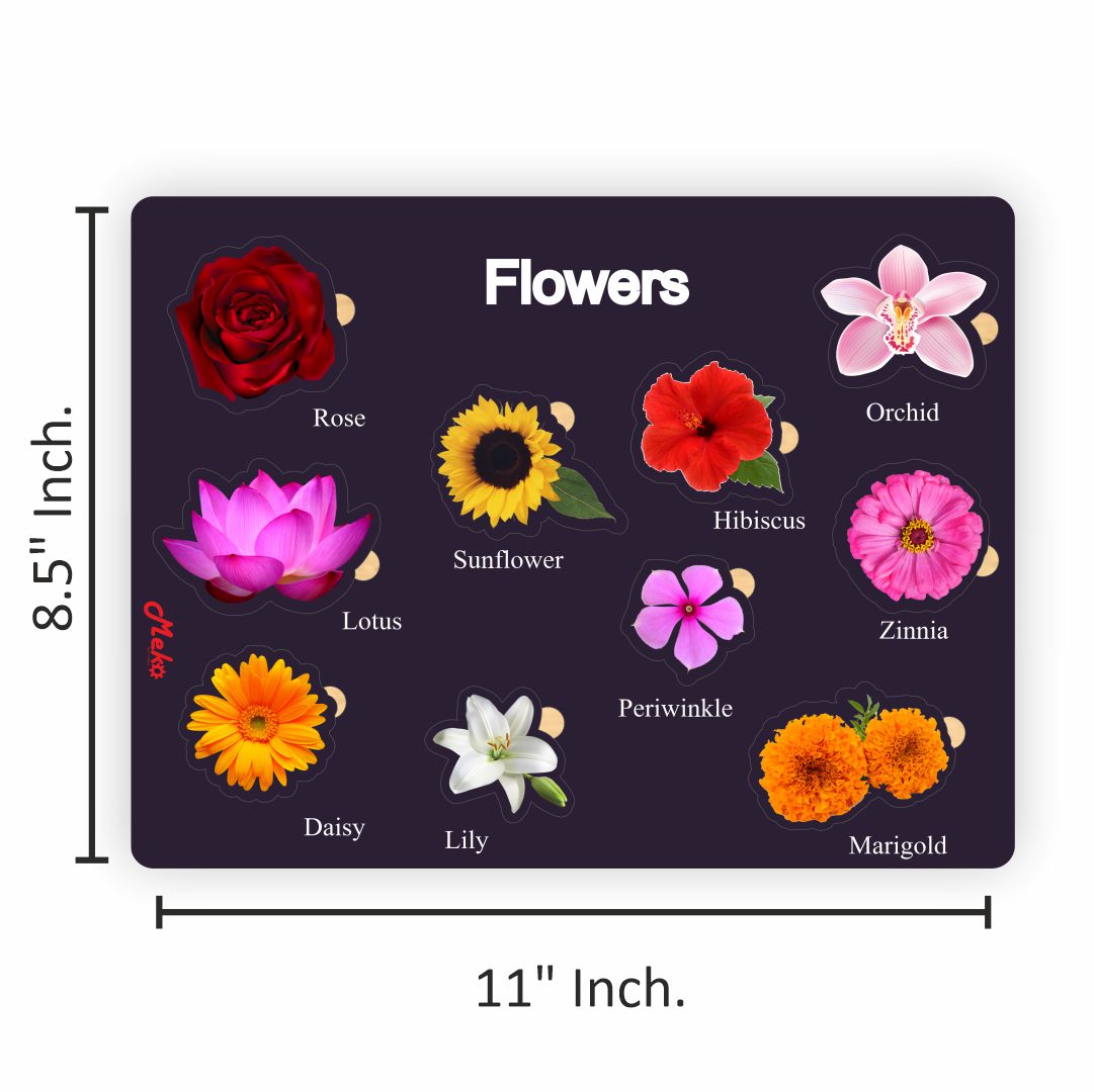 MEKO Flowers Wooden Knob Puzzle Board - Image 3