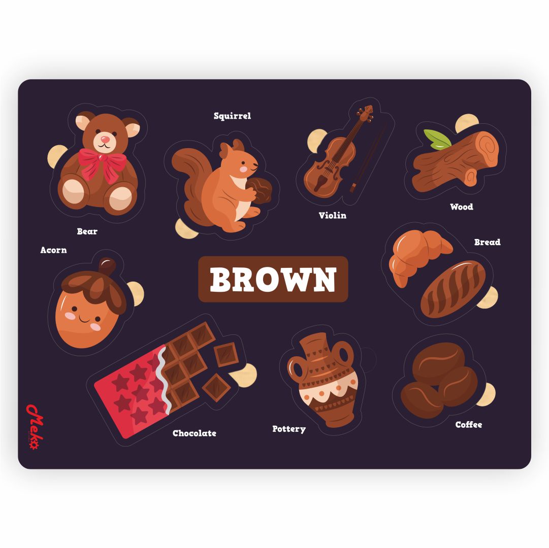 MEKO Brown Color Wooden Knob Puzzle Board - Image 2